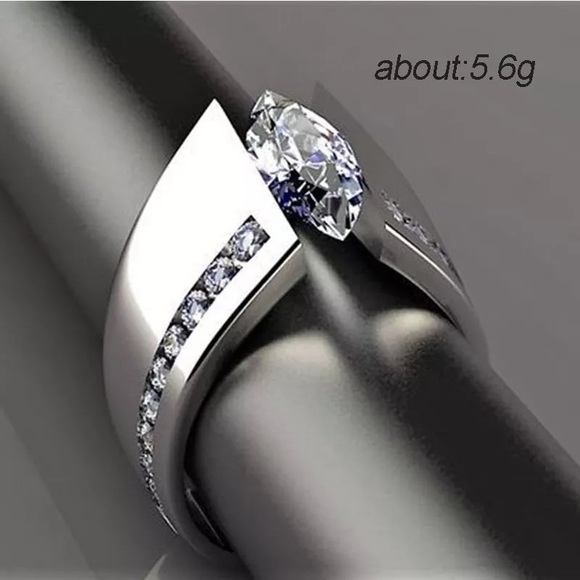 New Women’s 925 silver Marquise Cut Diamond Ring - Picture 5 of 5